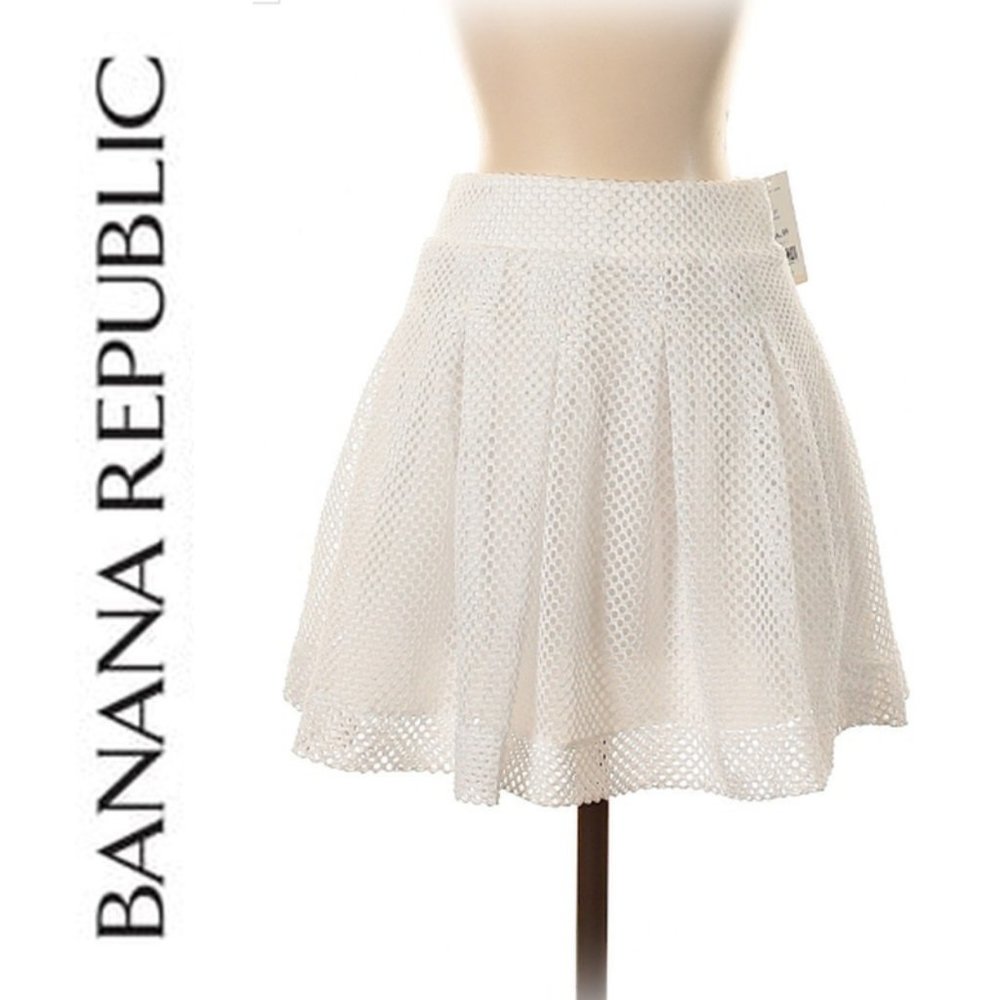 Banana Republic Dbl Layer Eyelet Lace Skirt Sz 0P - Picture 1 of 6